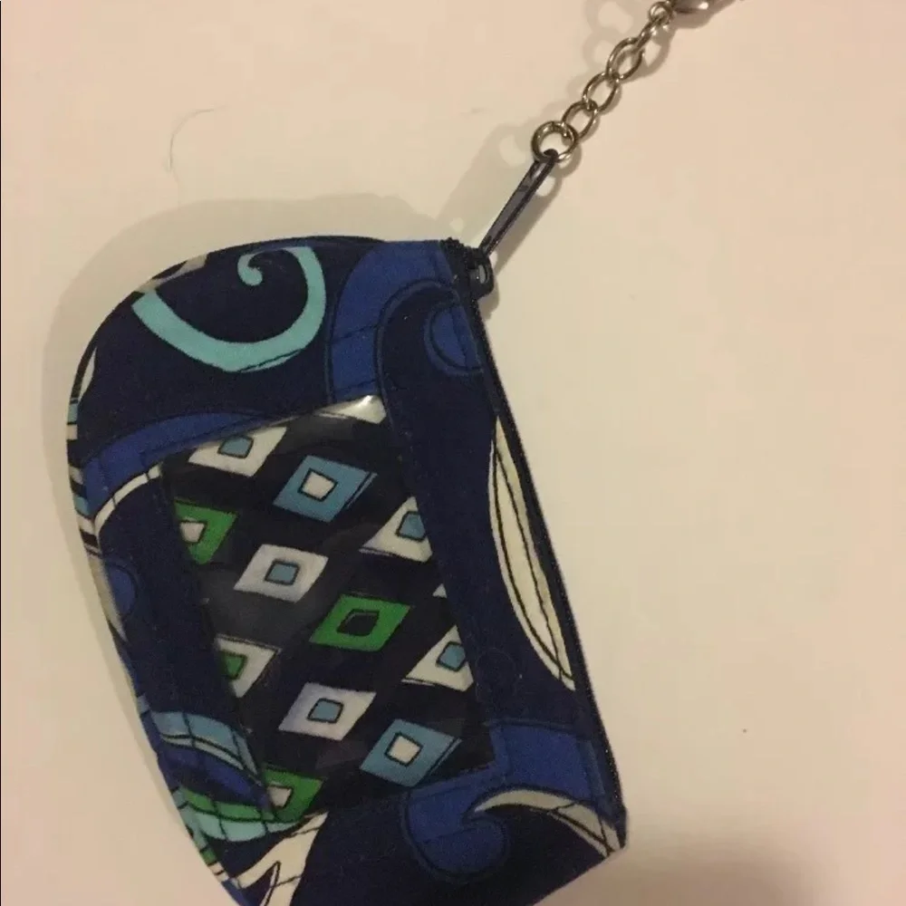 VERA BRADLEY Zip ID Wallet Coin Purse Blue Paisley